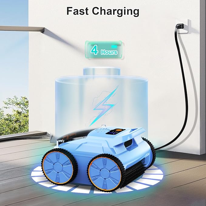 Robotic Pool Vacuum, Pool Cleaner for Inground Pools, Smart Navigation, Floor/Wall/Waterline Cleaning, 150 Mins Runtime for Pool Up to 2000 Sq.ft