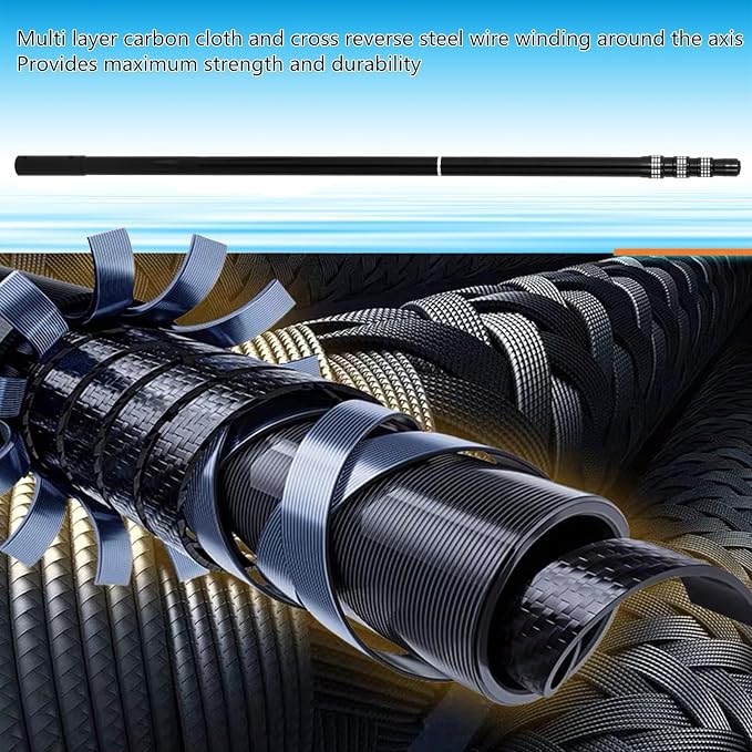 Swimming Pool Pole Carbon Fiber,Pool Skimmer Pole Telescopic Swimming,Pool Cleaning Pole, Advanced Adjustable Telescopic Pole, Used for Skimming nets, Brushes, Vacuum Heads (15 Feet)