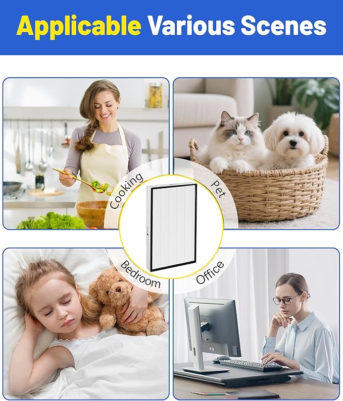 83195 Replacement Filter Compatible with Kenmore 83254 83396 85254 F-K3 Air Purifier, with 2 H13 HEPA filters + 4 Activated Carbon Pre-Filters