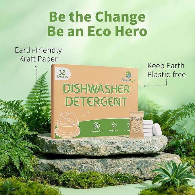 ORIENTLEAF Garbage Disposal Cleaner and Dishwasher Detergent Tablets