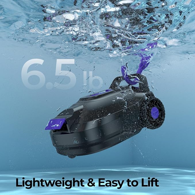 Robotic Pool Cleaner with Dual-Drive Motors,180Min Runtime, Powerful Pool Vacuum for Above-Ground & Flat Poolsu p to 1076.39 sq.ft,Auto-Parking Design,Double Suction Port