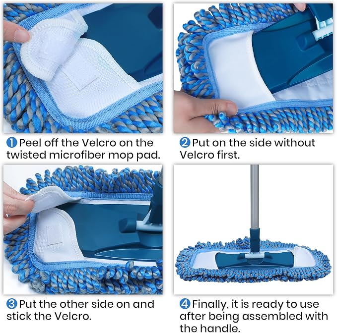 Indoor Broom and Dust mop, Broom and Mop Set for Floor Cleaning