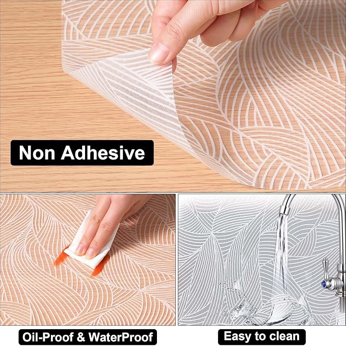 Cooyes Shelf Liners for Kitchen Cabinets, Refrigerator Liners Waterproof & Oil-Proof Kitchen Cupboard Liner Drawer Mats EVA Material Non Adhesive Fridge Liner for Shelves(11.8" W x 236" L)