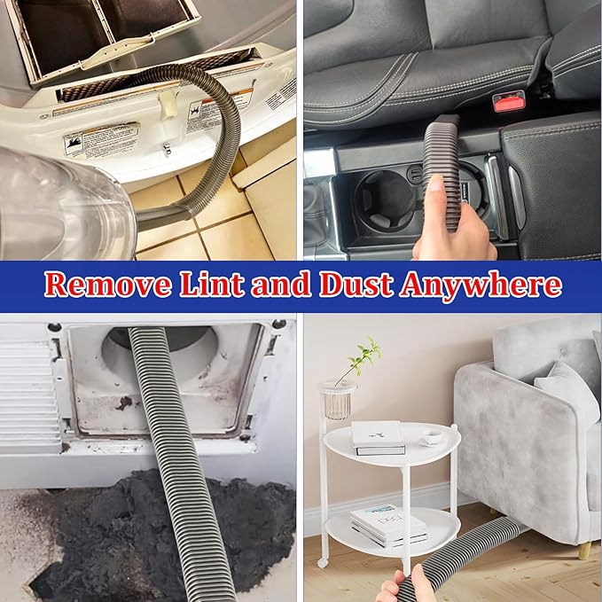 Dryer Vent Lint Removal Tool Vacuum Attachments Hose for Dyson GEN 5 V15 V12 V11 V10 V8 V7 Detect Outsize Slim Absolute Cyclone Vacuum Cleaner Dryer Cleaner Kit Nozzle Crevice Flexible Hose