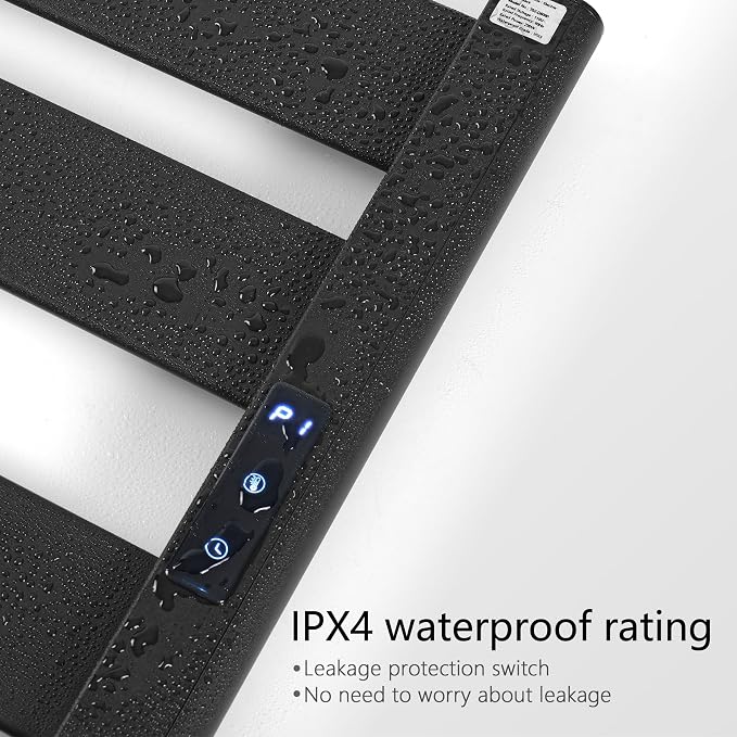 Towel Warmer for Bathroom, 6-Bar, Upgraded Extra-Wide Heating Area, Built-in Timer and Temperature Adjustment, Overheating Protection. Large Free-Standing Heated Towel Rack,Matte Black
