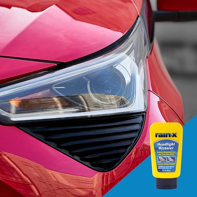 Rain-X 800001810 Headlight Restorer, Headlight Cleaner & Restoration Liquid for Hazy, Yellowed Headlights, Brings Lights Back to Like New Condition, No Tools Required & Long Lasting Result