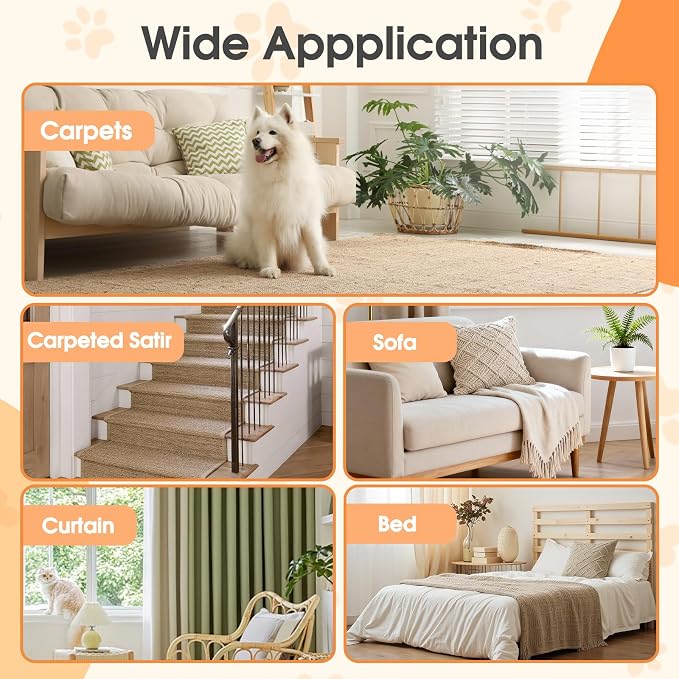 Carpet Rake for Pet Hair Removal, Durable Silicone & Metal Scraper Dog & Cat Pet Hair Remover, Adjustable Long Handle 59'' Pet Hair Carpet Rake for Rugs, Mats, Couch, Furniture
