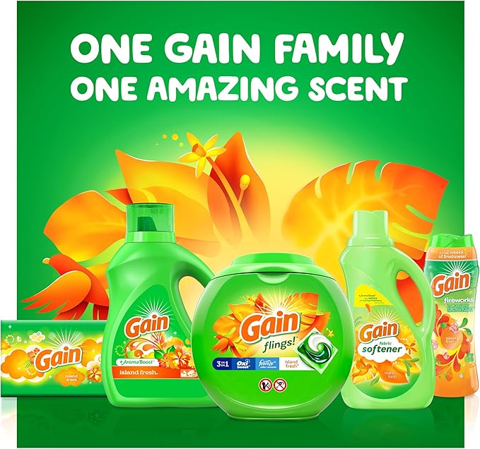 Gain Fireworks In-Wash Scent Booster, Island Fresh, 12.2 oz