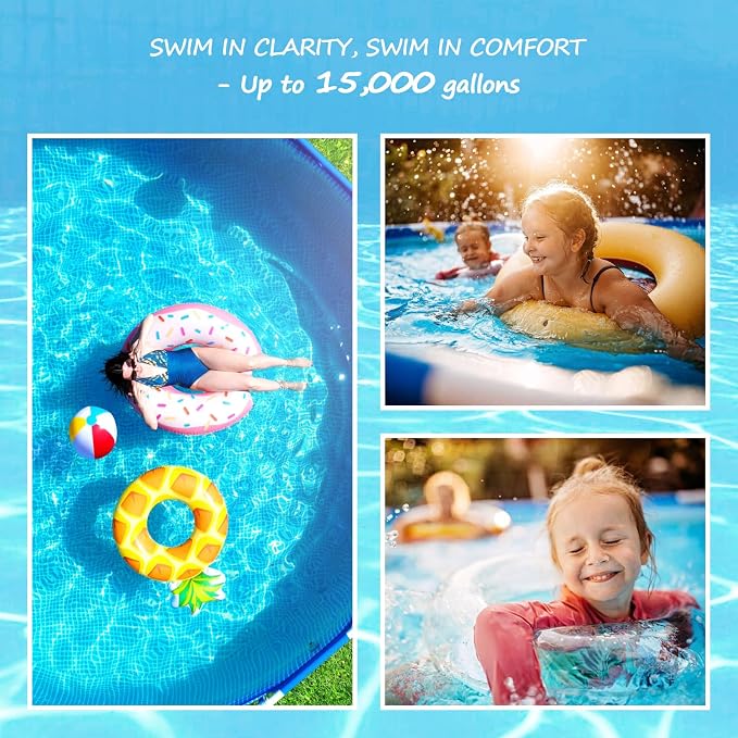 Salt Chlorine Generator, Westaho Salt Water Pool Chlorinator System with USA-Made Titanium Cells, for Above Ground Pools Up to 15,000 Gallons, Compatible with Intex Pools, IP66 Waterproof