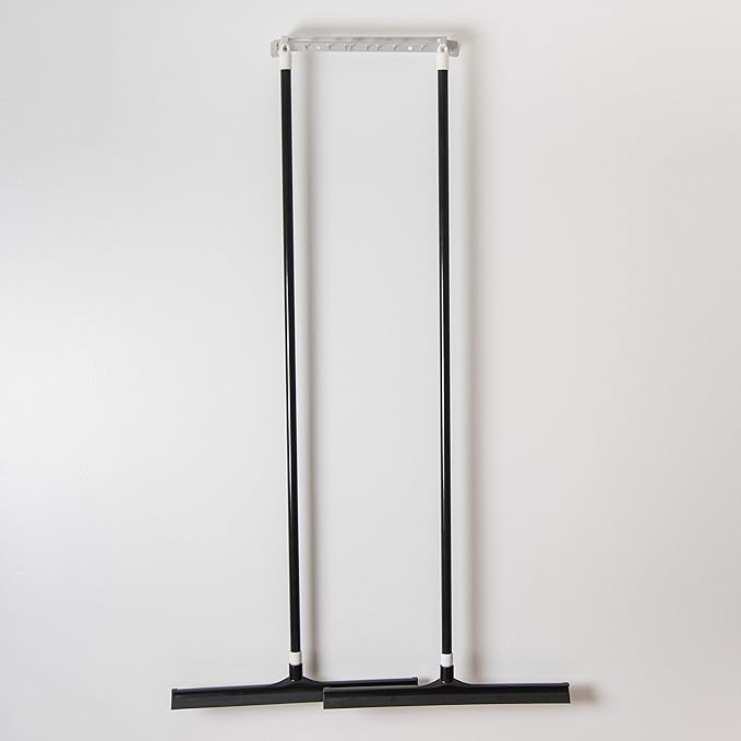 SPARTA 3656803 Plastic Floor Squeegee, Shower Squeegee, Heavy Duty Squeegee With Rubber Blade For Windows, Glass, Shower Doors, Floors, Windshields, 24 Inches, Black