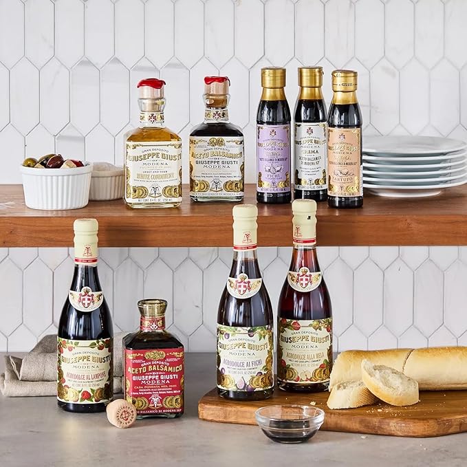 Giusti Italian Balsamic Vinegar of Modena IGP - 3 Gold Medals, Rich & Thick Gran Deposito Aceto Balsamico di Modena for Salads, Cheese & Finishing Touches, Made in Italy – 8.45 fl oz/250 ml -Pack of 2