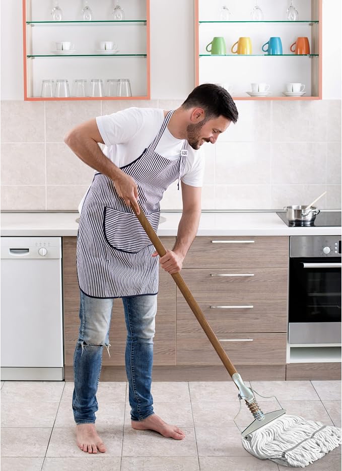 59" Mop Spring Commercial Grade Mop Handle Pack of 2 Industrial Strength Wooden Handle Wet Mops for Floor Cleaning Heavy Duty (Mop Heads Not Included)