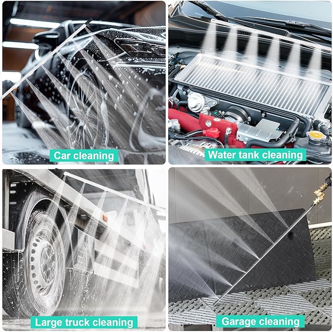 39 Inch Portable Radiator Cleaning Wand with Air Pipe Quick Connector, 4500 PSI High Pressure Radiator Cleaning Tool, Stainless Steel Radiator Flush Water Tank Cleaner for Household Cars Trucks SUV RV