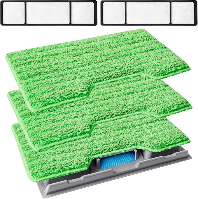KEEPOW Reusable Mop Pads Refills, Mop Replacement Pads Compatible with Mop VM252 VM200 VC205 VM250 /QM250 VM190 VM200P12, Hardwood Floor Mop Pad with Upgraded Dirt Chamber