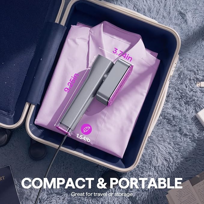 Steamer for Clothes, Handheld and Portable with 15-Second Heat-Up, 2-in-1 Steamer & Iron with Smart Touch Operation and 4 Modes, Suitable for All Fabrics, Ideal for Home & Travel