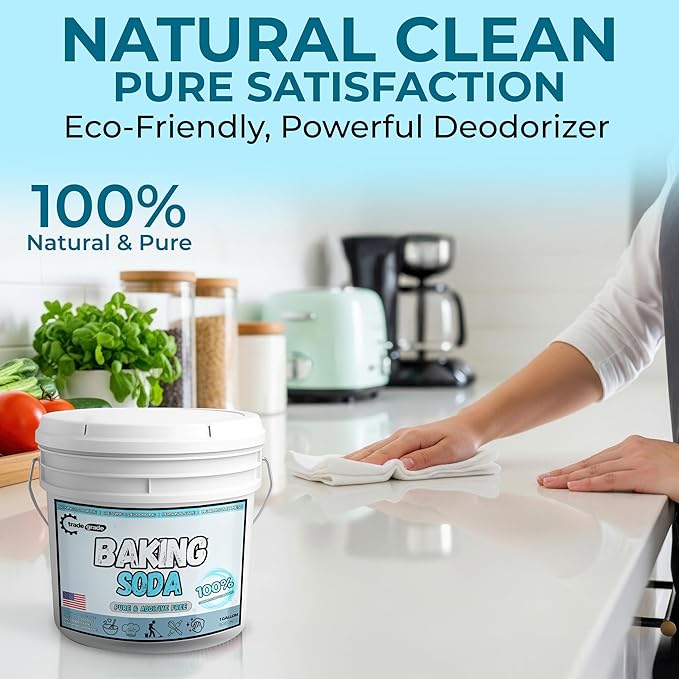TradeGrade Pure Baking Soda Powder (1 Gallon) Food-Grade Sodium Bicarbonate Powder for Cooking, Cleaning & Deodorizing