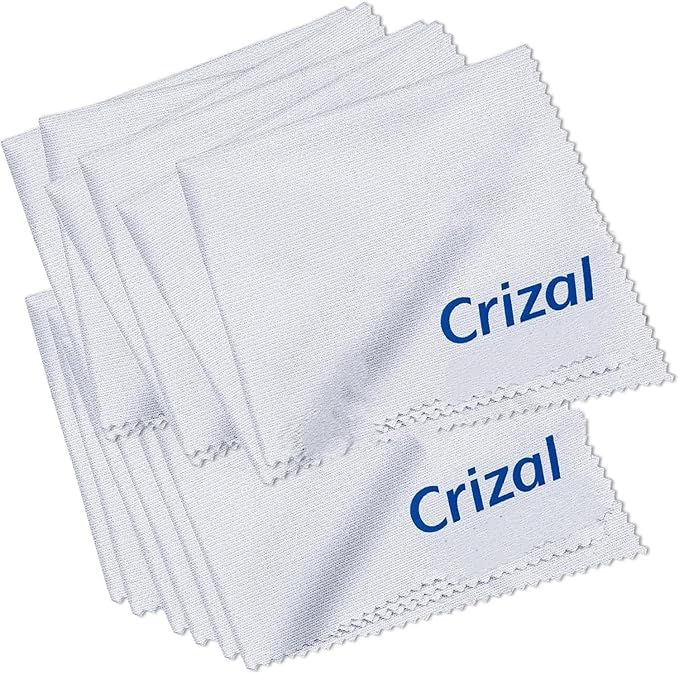 Crizall Eyeglass Cleaning Cloths – 12 Pack Premium Microfiber – Safest Cloth for AR Lenses – #1 Doctor Recommended for Eyeglasses, Screens & Cameras