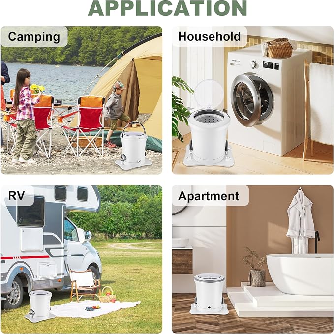 Manual Clothes Dryer Portable Mini Dryer Compact Spinner Non Electric Laundry Washing Machine for RV, Camping, School, Apartment, Dorm
