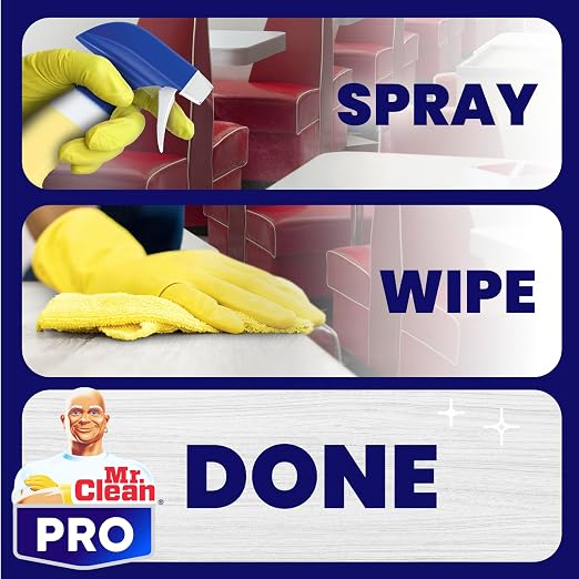 Mr. Clean PRO All Surface Cleaner, Commercial Cleaning Spray, Refillable, 32 fl oz (Case of 6)