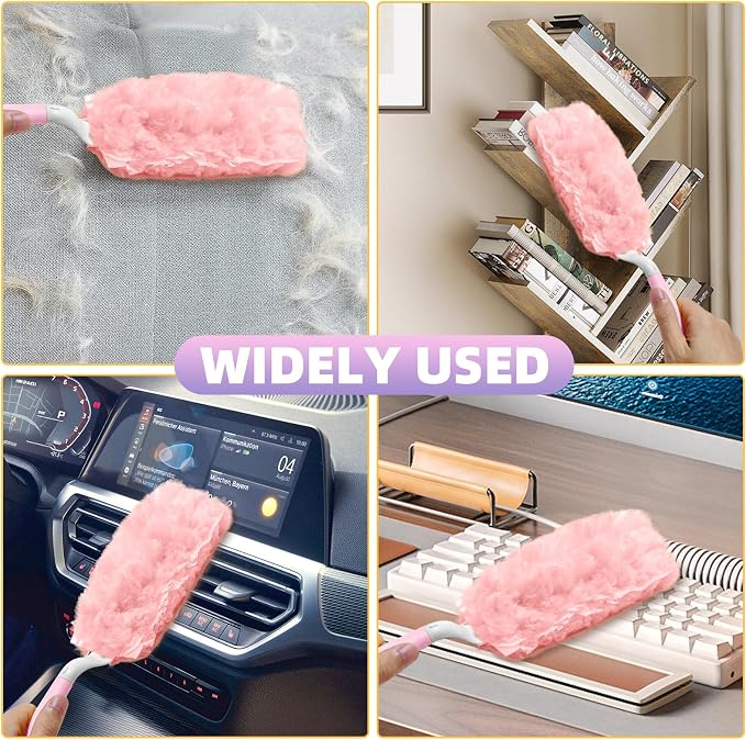30 Count Duster Refills Compatible with Swiffer Handle, 360° Multi-Surface Duster Refills with 1 Handle, Dusters with 5X Microfibers for Cleaning Home, Furniture, Electronics, Office, Blinds