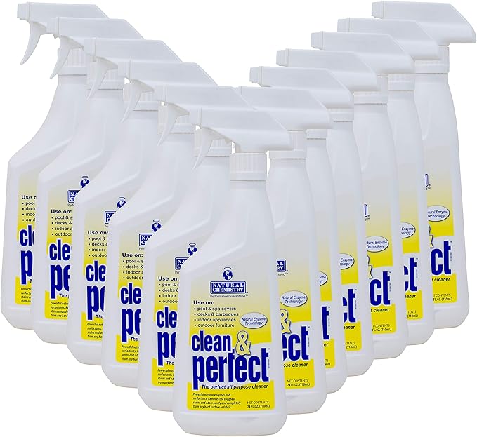 Natural Chemistry Clean & Perfect, 22 oz, Pack of 12, Powerful All Purpose Cleaner, Naturally Based SMARTZyme Technology and Surfactants, Versatile Cleaner