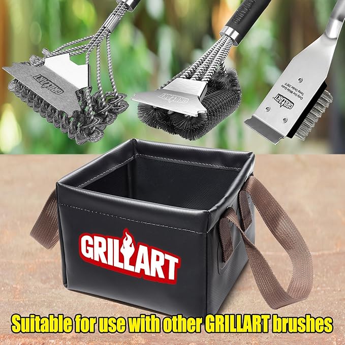 GRILLART Grill Brush Bristle Free & Water Soak Tank (Bundle)