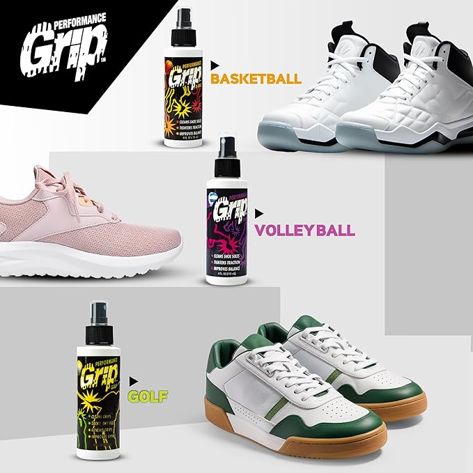 Performance Grip Basketball Shoe Spray 4 Oz – Grip Spray for Basketball Shoes Bottom – Non-Sticky Mist That Rejuvenates Soles & Boosts Traction
