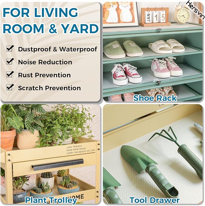 Hersvin Shelf Liners, 18in x 20ft Kitchen Drawer Mats, Non-Adhesive EVA Cupboard Protector, Cabinet Lining, Refrigerator Liner (Clear Dot)
