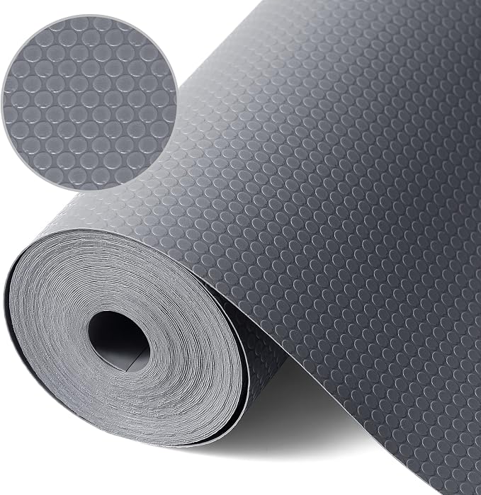Shelf Liners for Kitchen Cabinets Refrigerator Liners Waterproof & Oil-Proof Kitchen Cupboard Liner Non-Slip Drawer Mats Non Adhesive Fridge Liner for Shelves - Gray 17.5 x 78.7 Inches