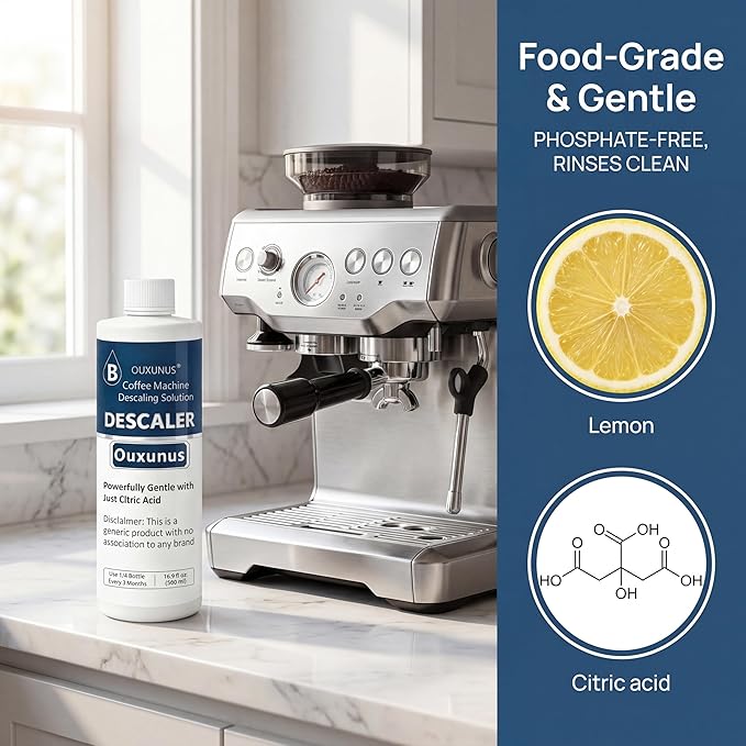 4-Pack Water Filter & 16.9 fl oz Descaler Kit, Compatible with Breville Barista Touch BES880, Barista Pro BES878, Oracle BES980 & More Espresso Machines, 4-Use Descaling Solution (4)