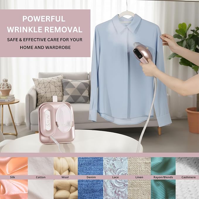 SALAV DuoPress Smart Deluxe Steam Station, Garment Steamer & Iron (C-Rose Gold)