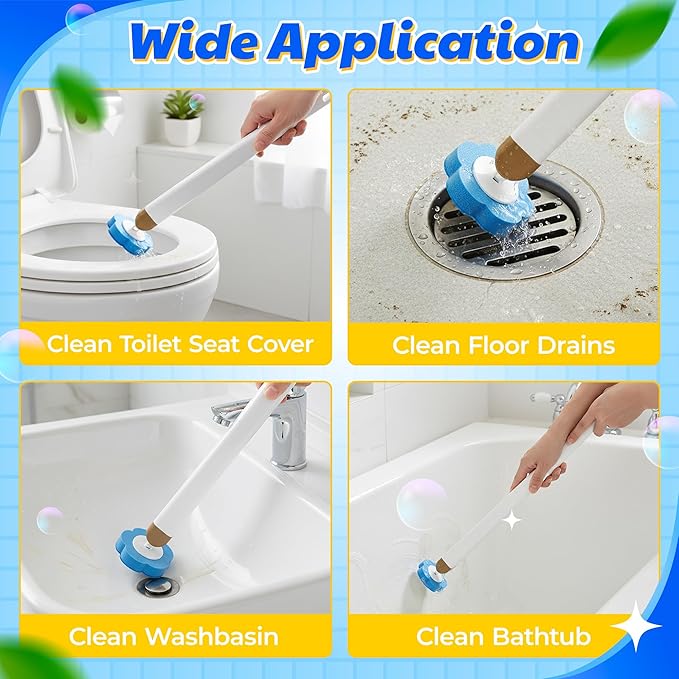 Toilet Bowl Wand Refills - 30 Count Disposable Replacement Brush Heads, Household Bowl Cleaners Refill Pads, Toilet Sponge Brush Scrubbers Cleaning Supplies for Home Washing Bathroom Bathtub