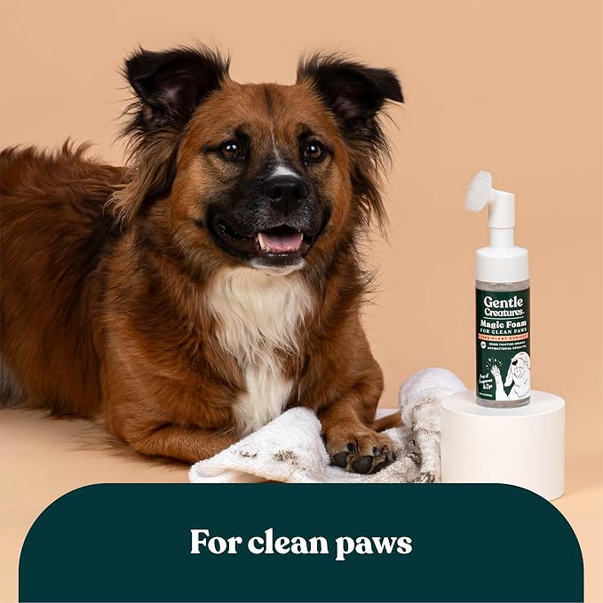 Gentle Creatures Magic Foam Paw Cleaner Bundle – Waterless Scrubber with Silicone Brush + Refill | Fragrance-Free, Sulfate-Free, Safe for Dogs & Cats
