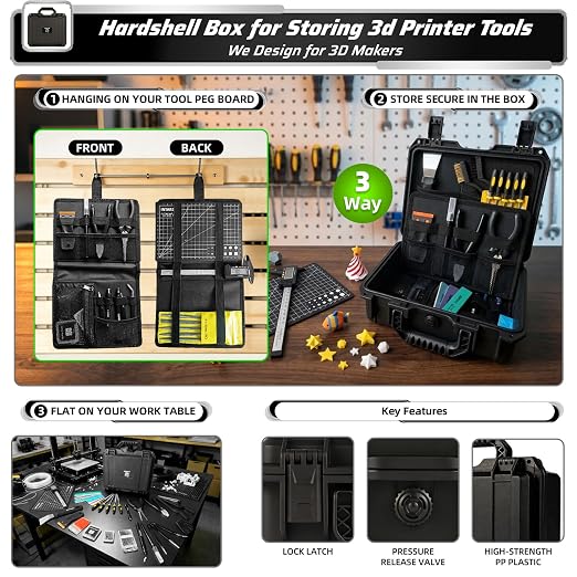 76pcs 3D Printer Tools Kit for Model Finishing/Deburring/Drilling/Polishing, 3D Printer Accessories incl. Flush Cutter, Pilers, Digital Caliper, for Bambu Lab, Flashforge, K2, FDM/SLA Printers etc