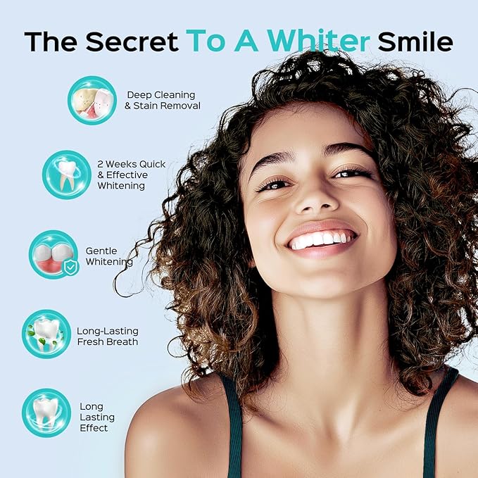 COSLUS Water Flosser Pick with Whitening Mint Flavor Refill Combo for Teeth, Braces, Gums Care - Easy to Use, Portable for Travel & Coffee Lovers, Rechargeable, BPA-Free, White