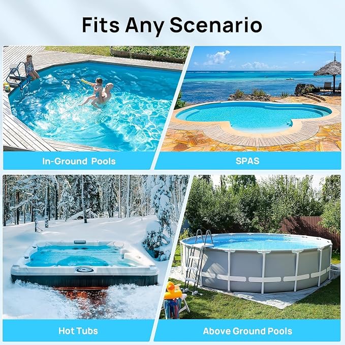 Garvee Cordless Pool Vacuum with Telescopic Pole, 18.5 GPM Powerful Suction, 60 Min Runtime, Handheld Rechargeable Pool Vacuum Cleaner for Above Ground/Inground Pools Hot Tubs Spas