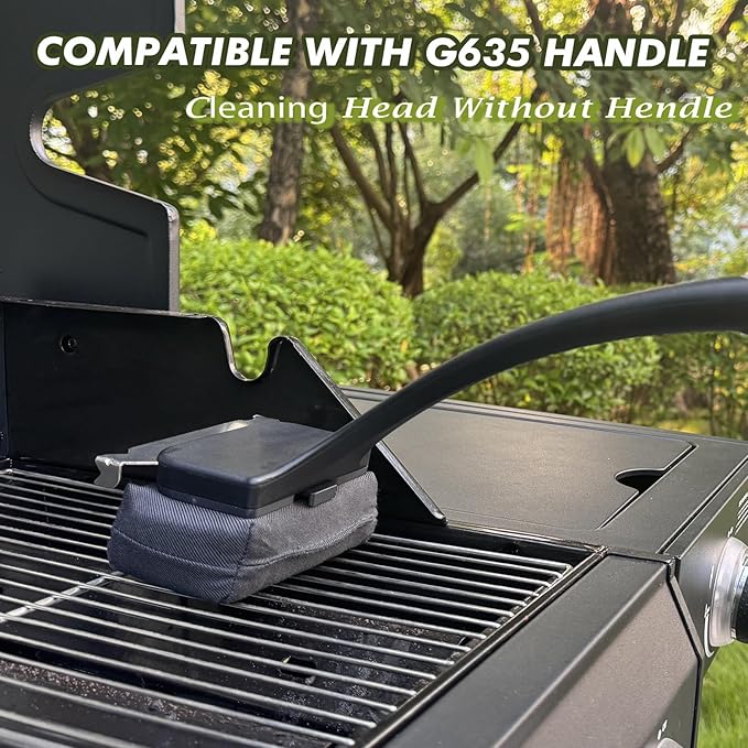 Grill Brush Cleaning Heads - Bristle Free Grill Brush Replace Head for Outdoor Grilling Steam Cleaner Tool, Gifts for Men Dad BBQ Lovers - Black(G635)