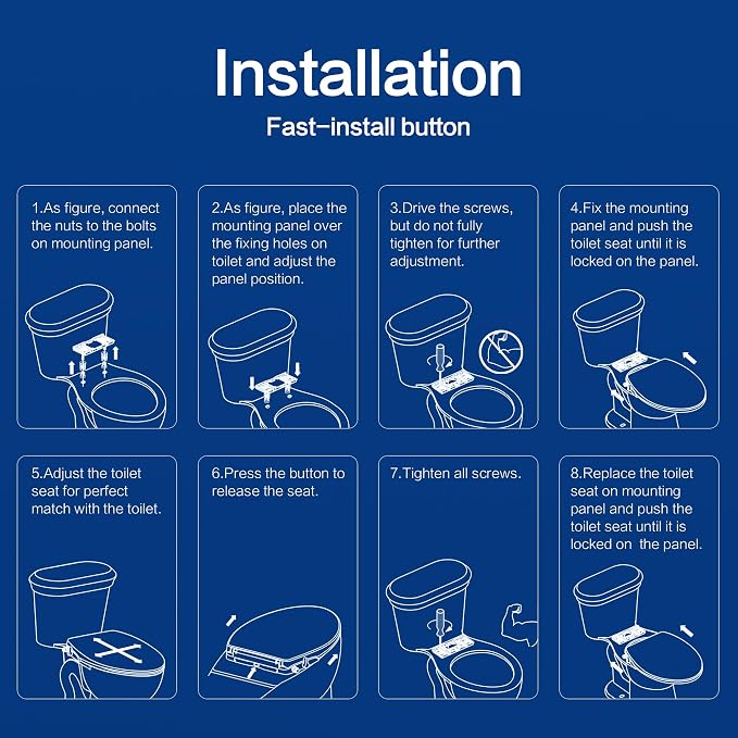Bidet Seat for Elongated Toilet Seat Non-Electric Soft Close with Quick Release Hinges for Easy Clean Dual Nozzle Front and Rear Wash(PG303A-HPN-AZ)