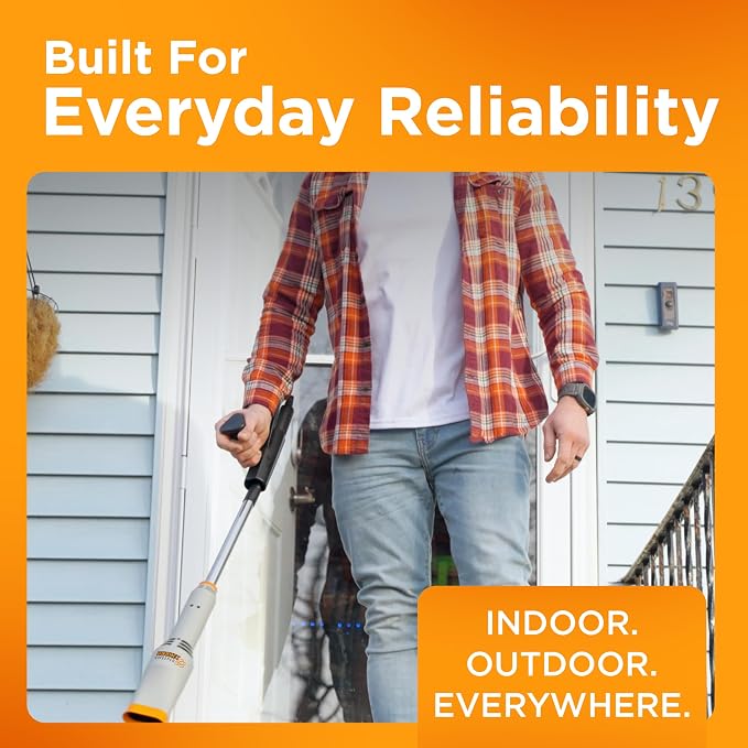 Aerojet Sweeper- Rocket Cordless Air Broom- Rechargeable Lightweight Power Blower for Indoor & Outdoor, Lawn Care, Patio, Driveway, Turf & Garage- Adjustable Pole, Ergonomic Handle, Battery & Charger