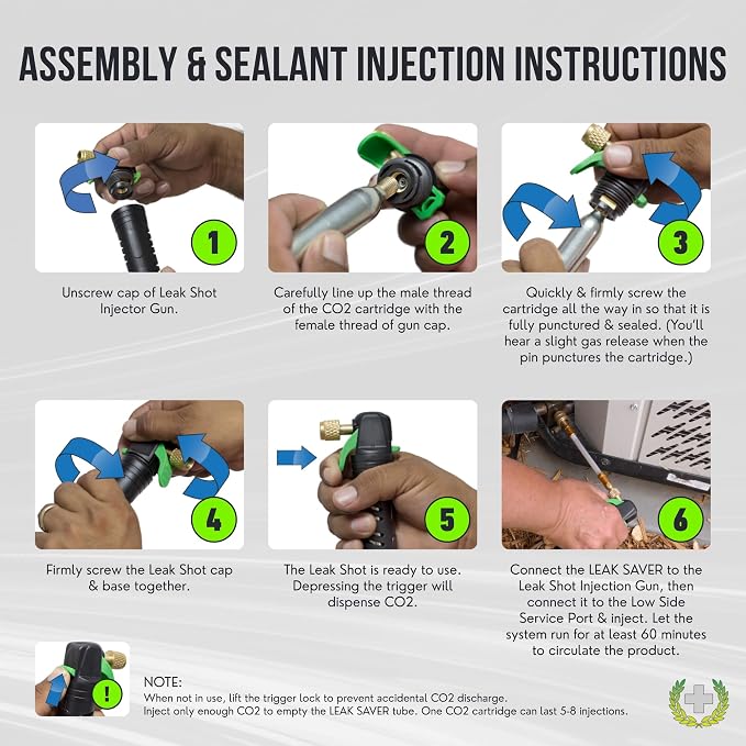 Leak Saver AC Drain Line Cleaner Tool & Leak Sealant Injector | Condensate Line Co2 Drain Gun | AC Drain Line Unclogger