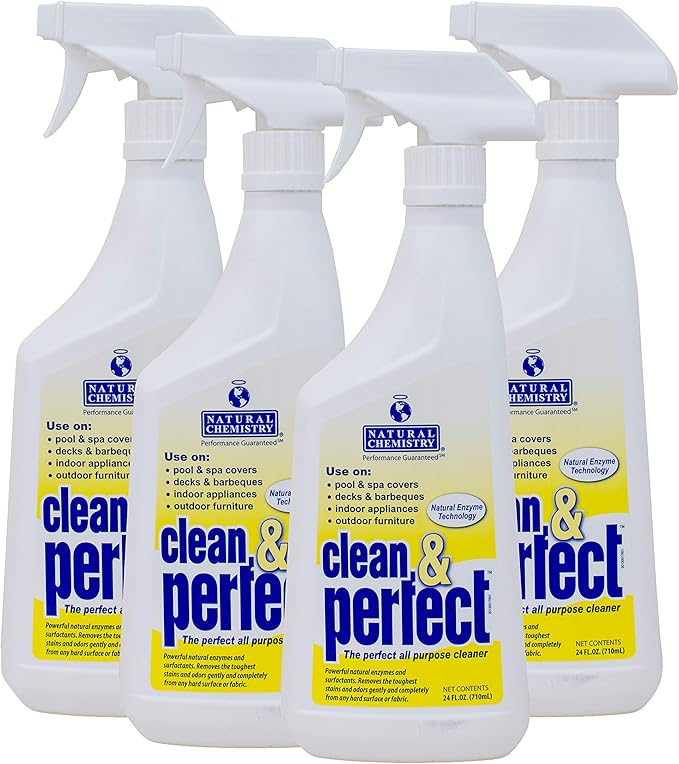 Natural Chemistry Clean & Perfect, 22 oz, Pack of 4, Powerful All Purpose Cleaner, Naturally Based SMARTZyme Technology and Surfactants, Versatile Cleaner