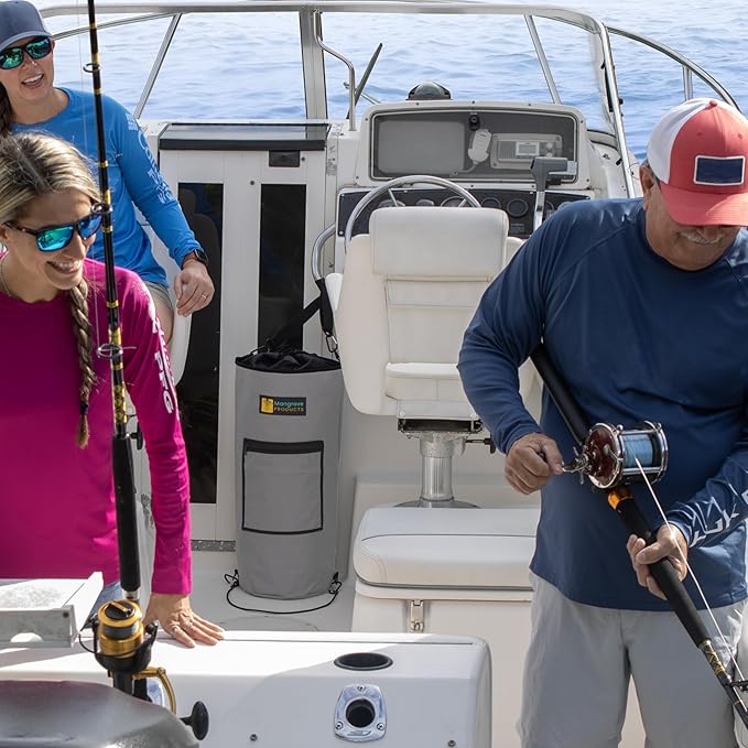 Mangrove Products: Portable Boat Trash Can, Reusable Trash Bag, Boating Equipment, Boat Storage, Boat Accessories Marine, Pontoon Boat Accessories, Fishing, Sandbar, RV, or Camping