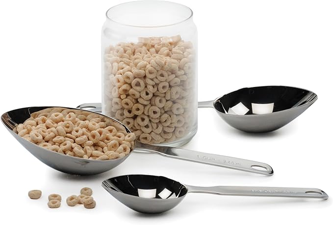 RSVP International Endurance Oval Measuring Scoop, 1/2 cup, Stainless Steel