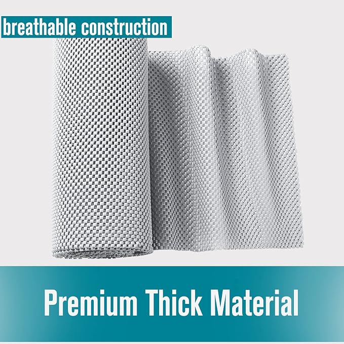 Shelf and Drawer Liner for Kitchen Cabinets Non-Adhesive, Non Slip Durable Strong Clean Long Size 12 Inches X 10 Feet, Shelves, Cabinets, Storage, Kitchen and Desks, Light Gray