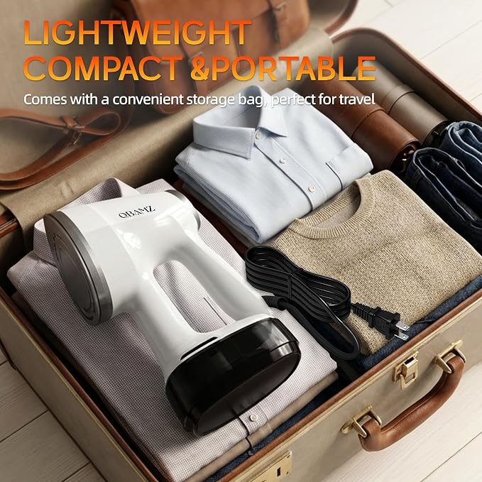 Vacuum Steamer for Clothes, 3500Pa Powerful Suction Handheld Garment Steamer with 400ml Large Tank, Steaming & Ironing 2-in-1 Clothing Steamer with Adjustable Suction & Auto Shut-Off for Home & Travel