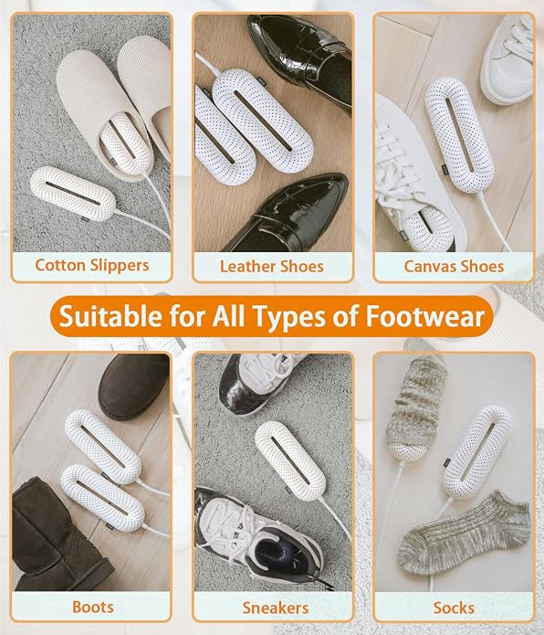 Snowpea Electric Shoe Dryer, Ski Boots Dryer, Shoe & Boot Warmer for Sweaty Sneakers Trainer Shoes with 3/6/9 Hours Timer