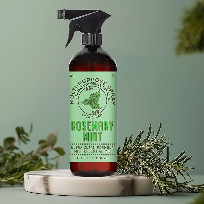 Casa Clean Multi-Purpose Cleaners, Meyer Lemon and Rosemary Mint, Ultra Clean Formula with Essential Oil, 32oz 4 pack. Home and Body Company