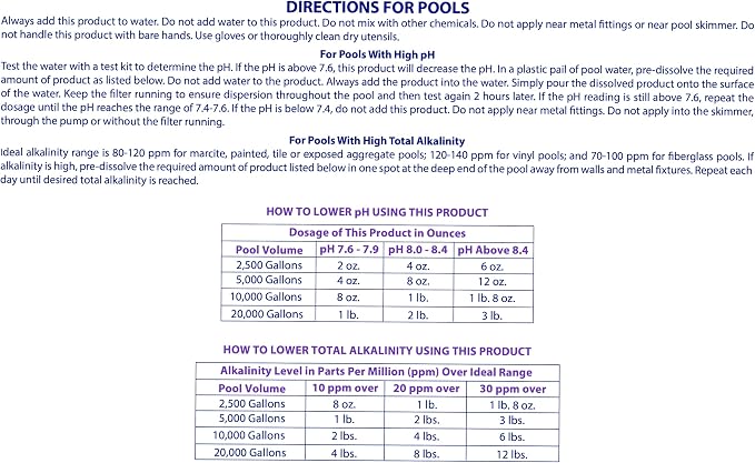 Robelle 6-Pounds Premium pH Down for Pools, Concentrated Sodium Bisulfate, Made in USA