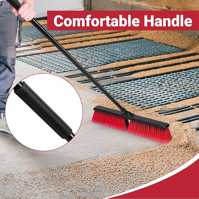 Indoor Broom and 2Pack 24-inches Push Broom Brush