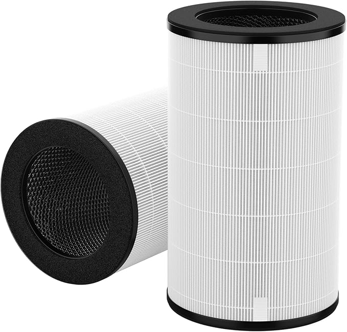 AP-PET35 AP-T30 Replacement Filter Compatible with HoMedics TotalClean Air Purifier Models 5-in-1 AP-T30FL AP-T30WT AP-PET35FL AP-PET35-WT, 360ยฐ Filtration 5 Layers 3 in 1 HEPA Filter, 2 Pack